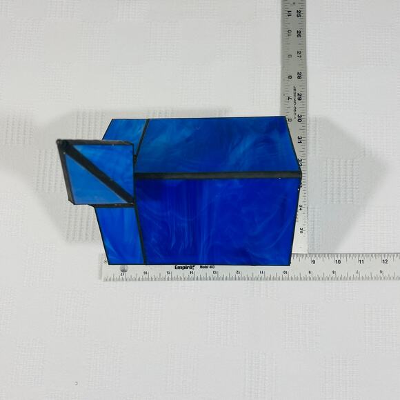 Crystal Village Stained Glass Church Illuminated VTG Handcrafted American Glas\ - Picture 7 of 12